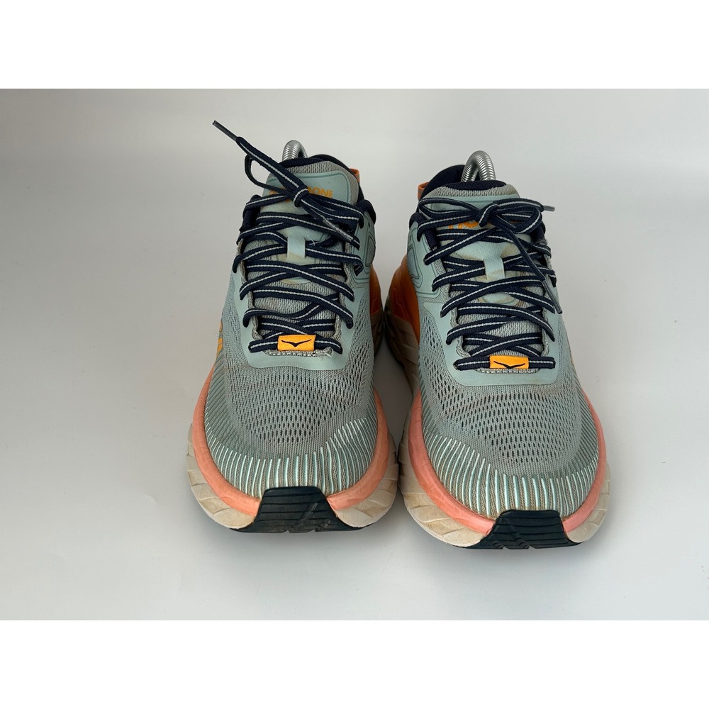 Hoka One One Bondi 7 Running Shoes Women 9 Blue Orange Jogging performance - Picture 3 of 11